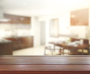 Table Top And Blur Interior of Background