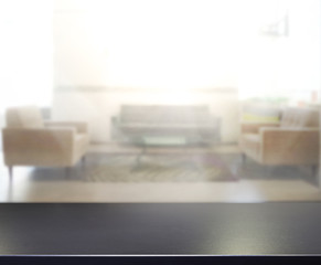 Table Top And Blur Interior of Background