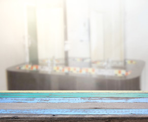 Table Top And Blur Interior of Background