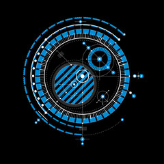 Technical blueprint, blue vector digital background 