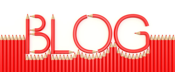 Three dimensional rendering of BLOG word.