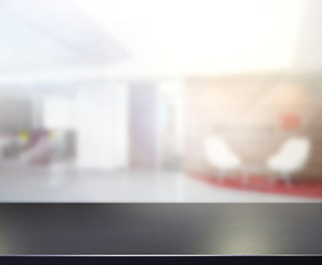 Table Top And Blur Office Of Background