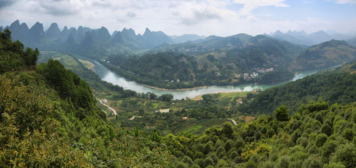 Karst mountains around Yangshuo