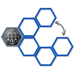 Vector hexagons for your text and social media