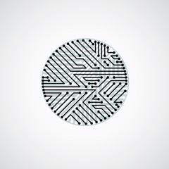Vector circuit board circle, digital technologies abstraction. 