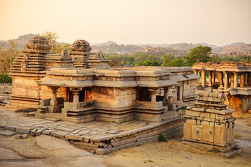 Ancient temple ruins in Hampi