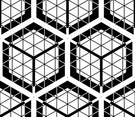 Endless monochrome symmetric pattern, graphic design. Geometric