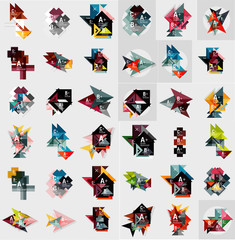 Mega set of geometric web option box banners