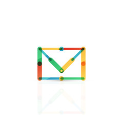 Vector email business symbol, or at sign logo. Linear minimalistic flat icon design