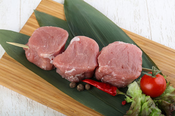 Raw pork fillet mignon