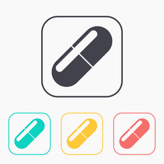 icon of pills color set
