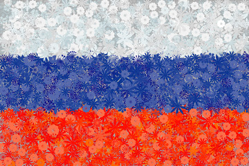 Flag of Russia whith flowers