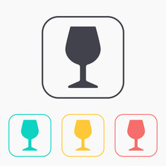 icon of wine glass color set
