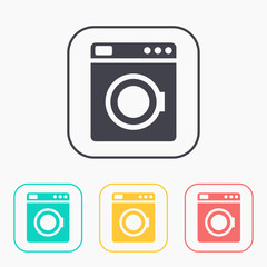 icon of washing machine color set