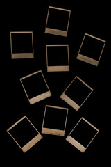 Old frame photo on black background