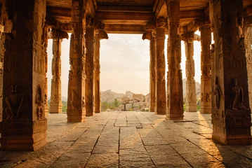 Peel and stick wall murals Place of worship Beautiful architecture of ancient ruines of temple in Hampi