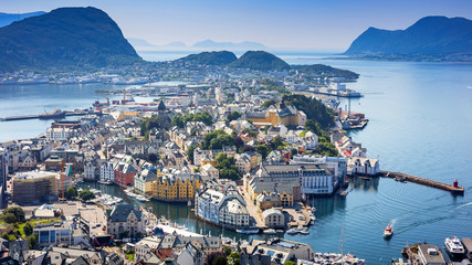 Cityscape of Alesund, Norway