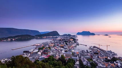Peel and stick wall murals Scandinavia Cityscape of Alesund, Norway