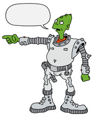 Obraz premium Funny alien / Hand drawing, vector illustration