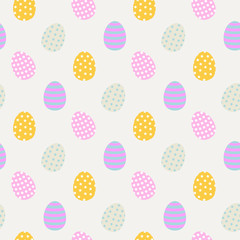 Eggs seamless pattern on a white background