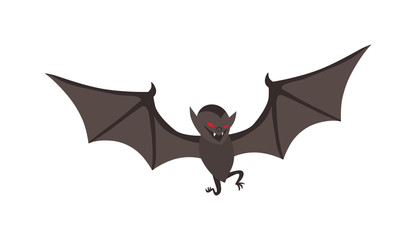 Illustration of Cute Cartoon Halloween bat vector.