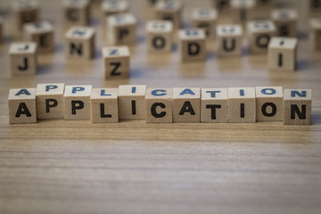 Application written in wooden cubes