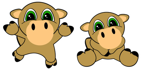 cute baby camel cartoon jumping sit set in vector format