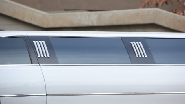 Businessman gets out of Limo