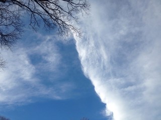 partly cloudy sky in winter