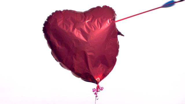 Valentine's Day balloon shot by arrow