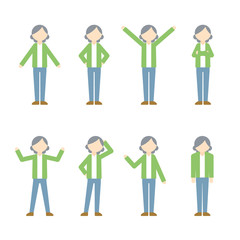 フラット　アイコン　人物　おばあさん　女性