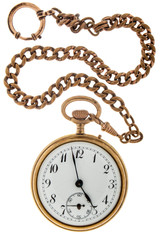 Fototapeta na wymiar Antique gold watch a chain.