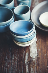 Obraz na płótnie Canvas Handmade ceramic dishes