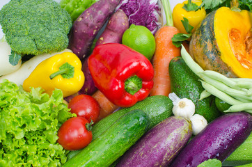 Asian vegetables background. Healthy eating