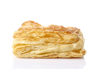 Puff pastry isolate on white