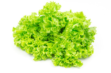 Obraz na płótnie Canvas Fresh green lettuce isolated on a white