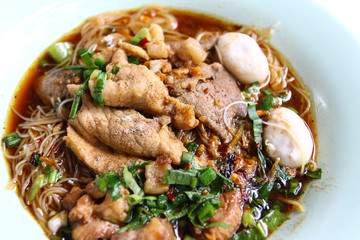 thai pork noodle thicken soup