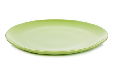  green plate on white background