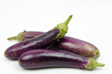 eggplants on white background