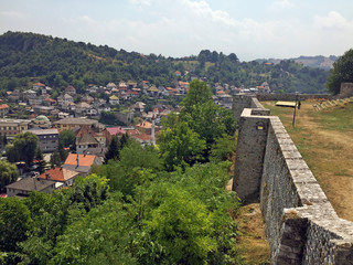 Fototapeta na wymiar View over Travnik from castle,Bosnia and Herzegovina