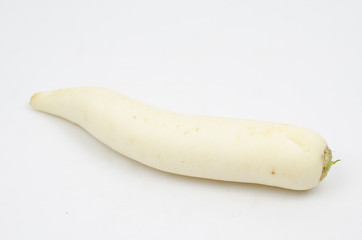 White radish isolated on a white background