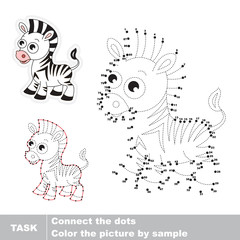 Zebra. Vector numbers game.