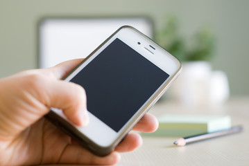 cellphone in office background
