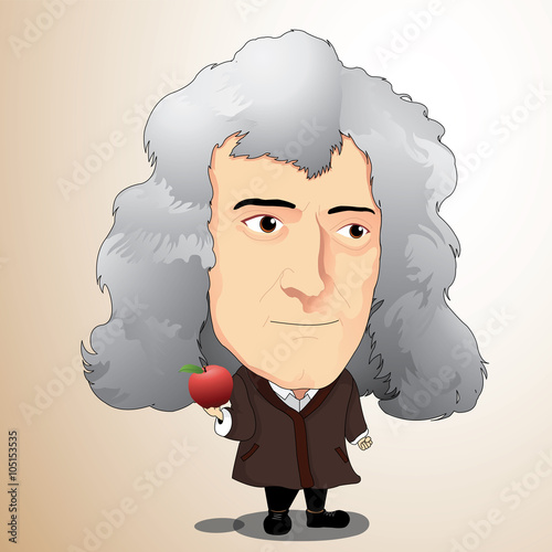 "Vector illustration - Sir Isaac Newton" Stock photo and royalty-free