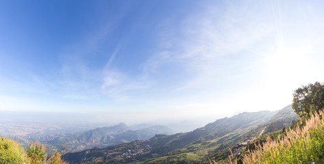 Sunny day is in mountain landscape .Phu Thap Boek In Phetchabun,