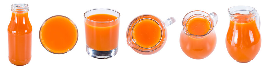 Fresh made Carrot Juice isolated on white