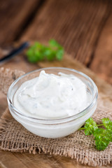Fresh made Sour Cream (selective focus)