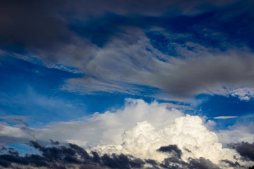 stormy clouds show the power of the nature , Deep blue sky