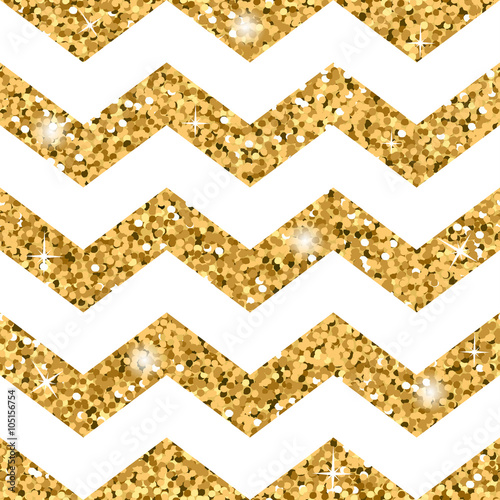 Gold and White Zig Zag