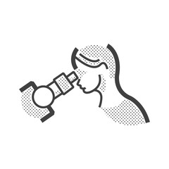 Woman Doctor examination, endoscopic icon